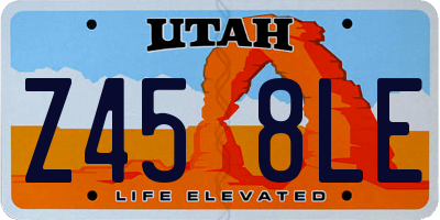 UT license plate Z458LE