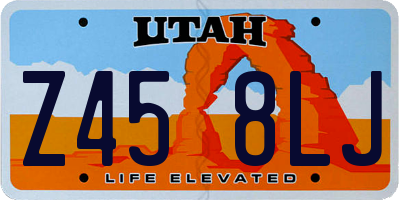UT license plate Z458LJ