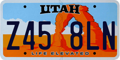 UT license plate Z458LN