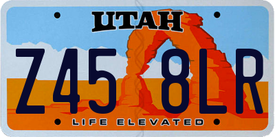UT license plate Z458LR