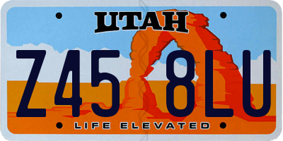 UT license plate Z458LU