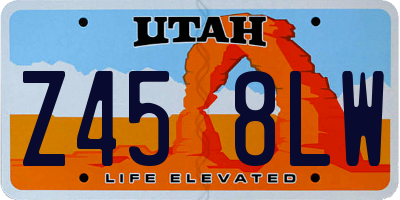 UT license plate Z458LW
