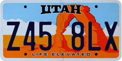 UT license plate Z458LX