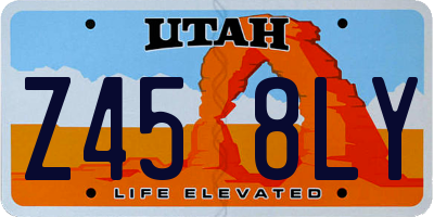 UT license plate Z458LY
