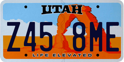 UT license plate Z458ME