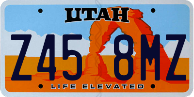 UT license plate Z458MZ