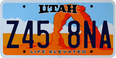 UT license plate Z458NA