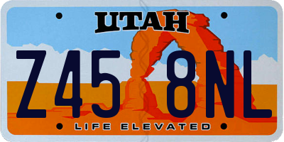 UT license plate Z458NL