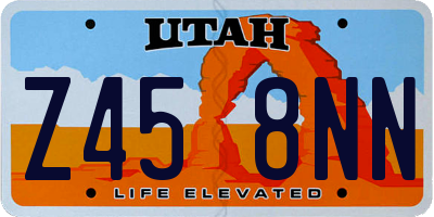 UT license plate Z458NN