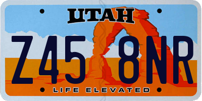UT license plate Z458NR