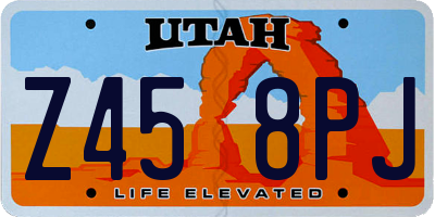 UT license plate Z458PJ