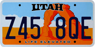 UT license plate Z458QE
