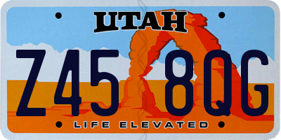 UT license plate Z458QG