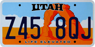 UT license plate Z458QJ