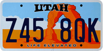UT license plate Z458QK