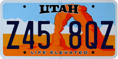 UT license plate Z458QZ