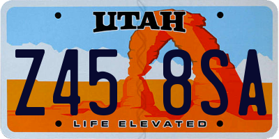 UT license plate Z458SA