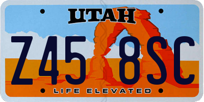 UT license plate Z458SC