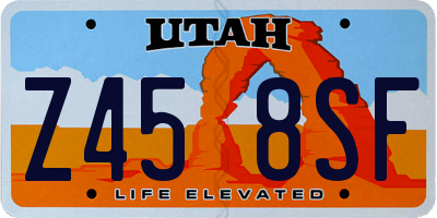 UT license plate Z458SF