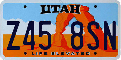 UT license plate Z458SN