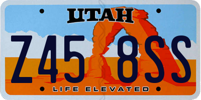 UT license plate Z458SS