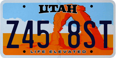 UT license plate Z458ST