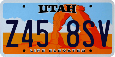 UT license plate Z458SV