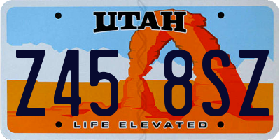 UT license plate Z458SZ