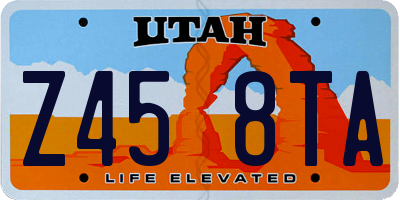 UT license plate Z458TA
