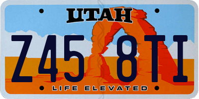 UT license plate Z458TI