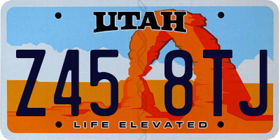 UT license plate Z458TJ