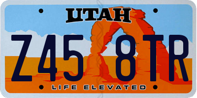 UT license plate Z458TR