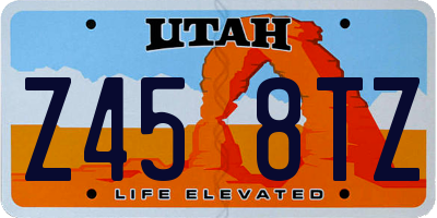 UT license plate Z458TZ