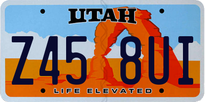 UT license plate Z458UI