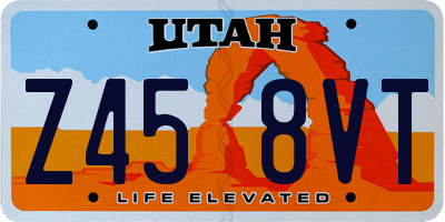 UT license plate Z458VT