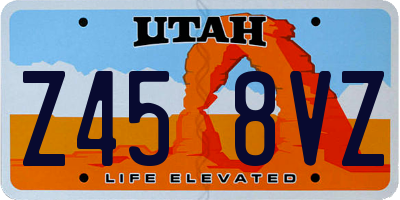 UT license plate Z458VZ