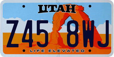 UT license plate Z458WJ