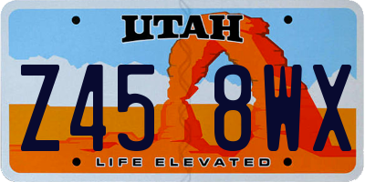 UT license plate Z458WX