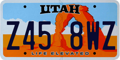 UT license plate Z458WZ