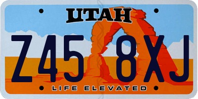 UT license plate Z458XJ