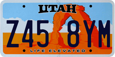 UT license plate Z458YM