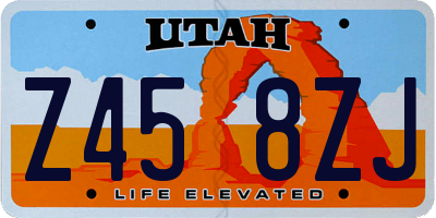 UT license plate Z458ZJ