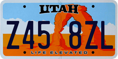 UT license plate Z458ZL
