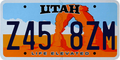 UT license plate Z458ZM