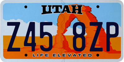 UT license plate Z458ZP