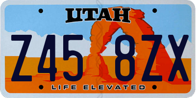 UT license plate Z458ZX