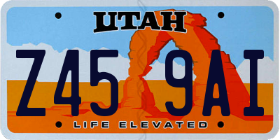 UT license plate Z459AI