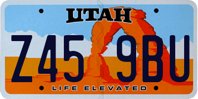 UT license plate Z459BU