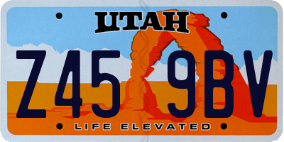 UT license plate Z459BV