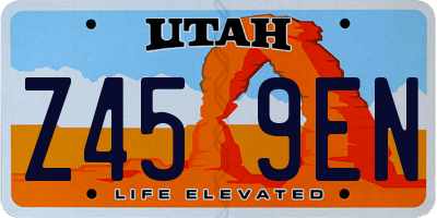UT license plate Z459EN